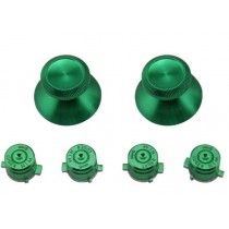 Набор 6 в 1 стики металлические (2 шт) + кнопки (4шт) PS4 Green